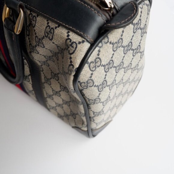 Authentic Preowned Vintage Gucci Navy Boston Bag - Picture 7 of 16